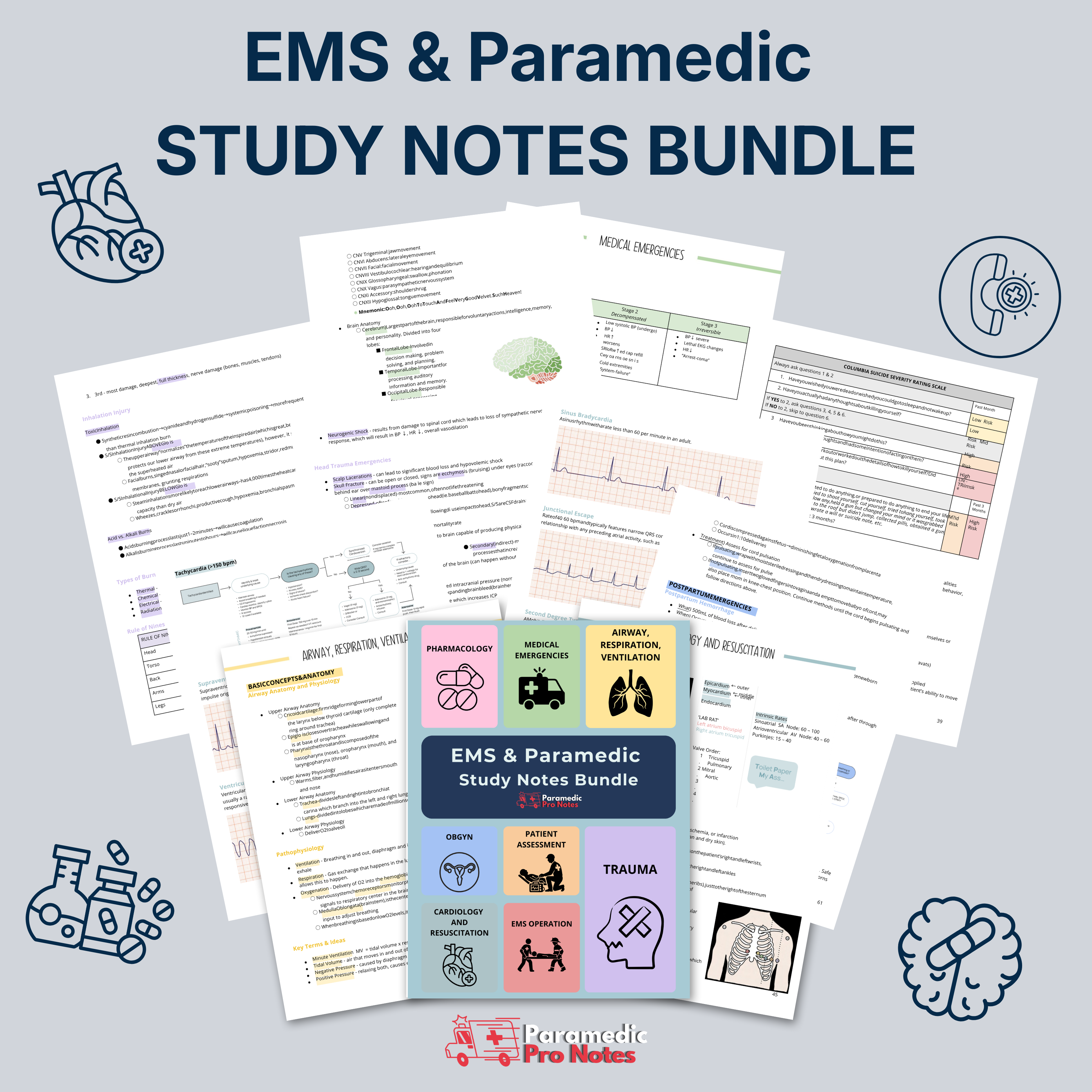 EMS Student & Paramedic Study Notes Bundle